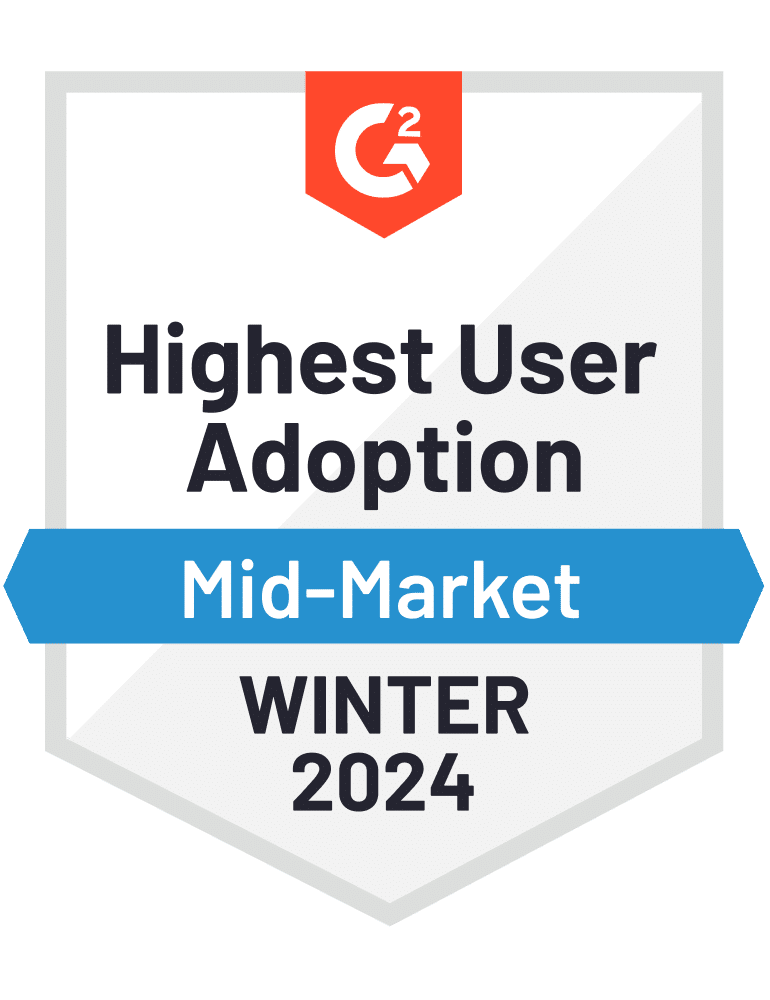 G2 Badge for Highest User Adoption